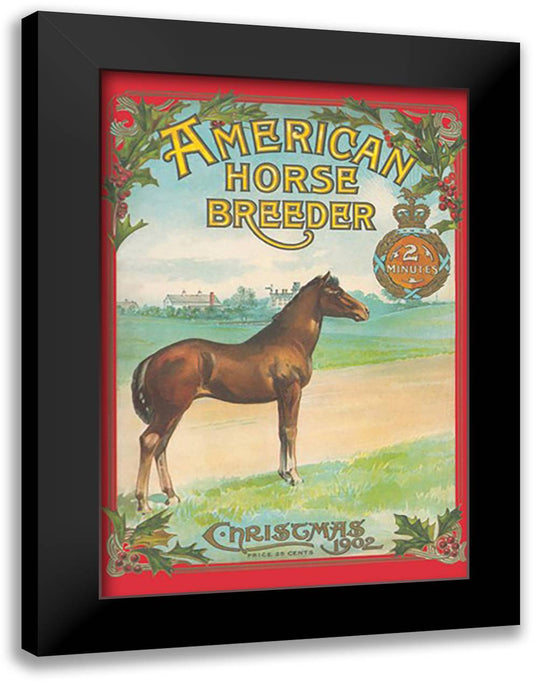 American Horse Breeder, Christmas 1902 16x22 Black Modern Wood Framed Art Print Poster