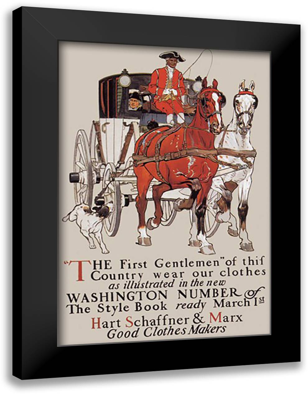 Hart Schaffner and Marx: Good Clothes Makers 16x22 Black Modern Wood Framed Art Print Poster