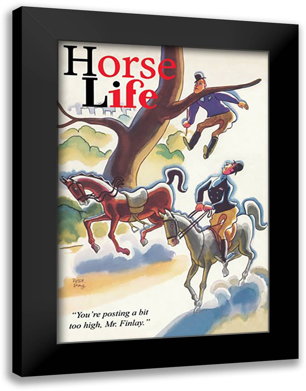 Horse Life Magazine 16x22 Black Modern Wood Framed Art Print Poster