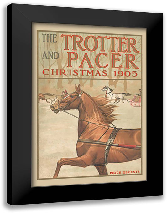 Trotter and Pacer, Christmas 1905 16x22 Black Modern Wood Framed Art Print Poster