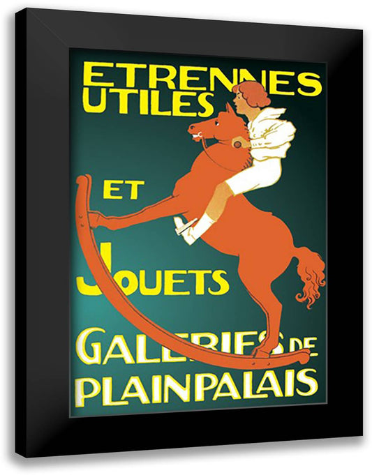 Galeries de Plainpalais: New Year's Gifts and Toys 16x22 Black Modern Wood Framed Art Print Poster