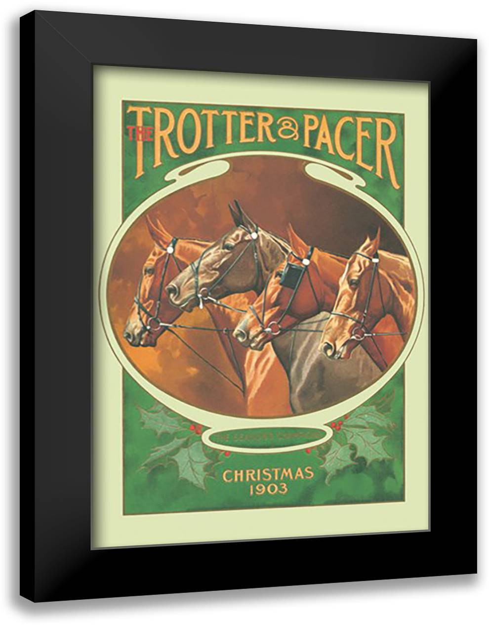 Trotter and Pacer, Christmas 1903 16x22 Black Modern Wood Framed Art Print Poster