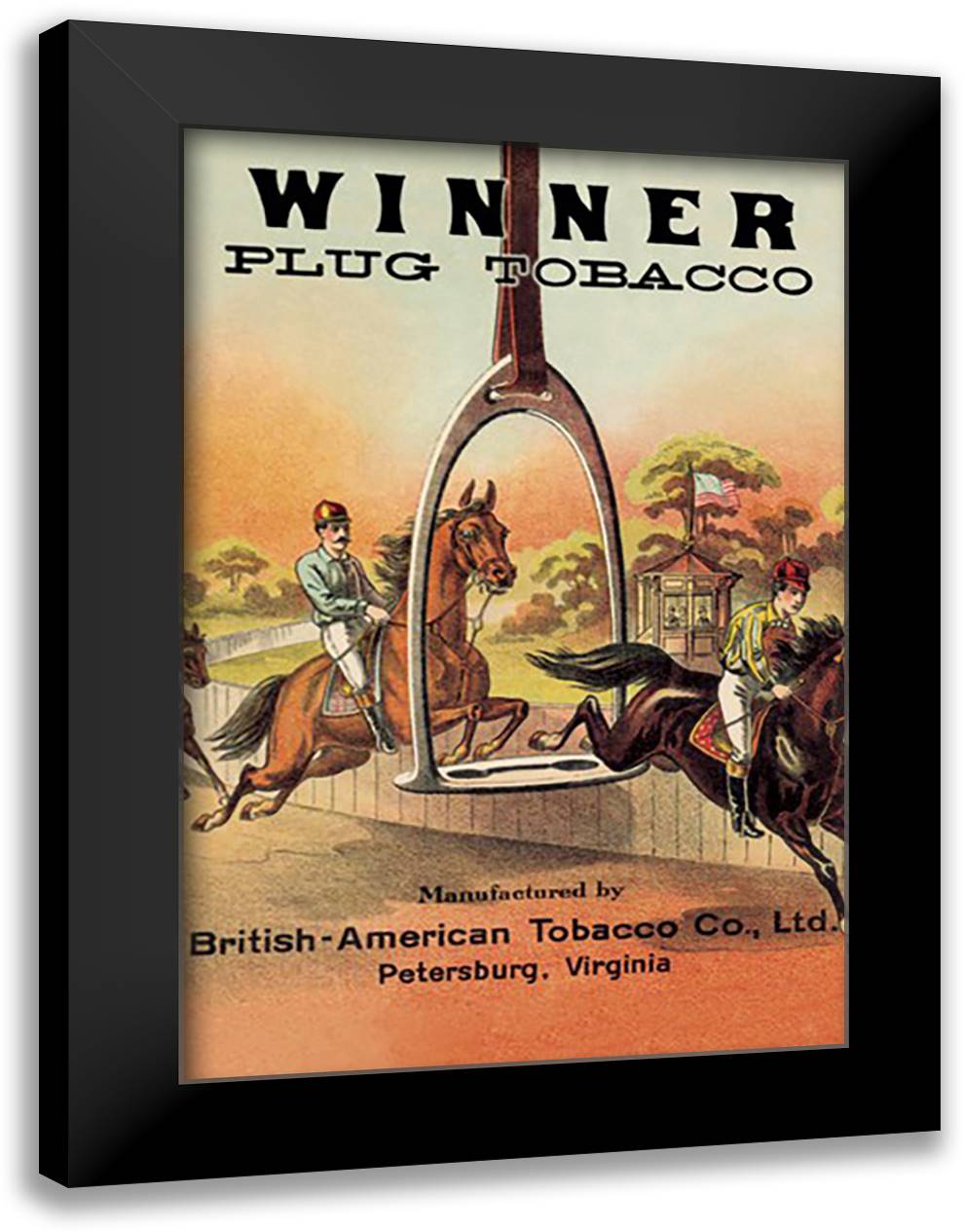 Winner Plug Tobacco 16x22 Black Modern Wood Framed Art Print Poster