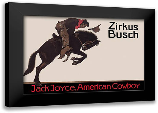 Zirkus Busch: Jack Joyce, American Cowboy 22x16 Black Modern Wood Framed Art Print Poster