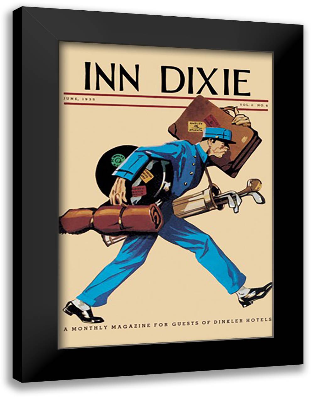 Inn Dixie 16x22 Black Modern Wood Framed Art Print Poster