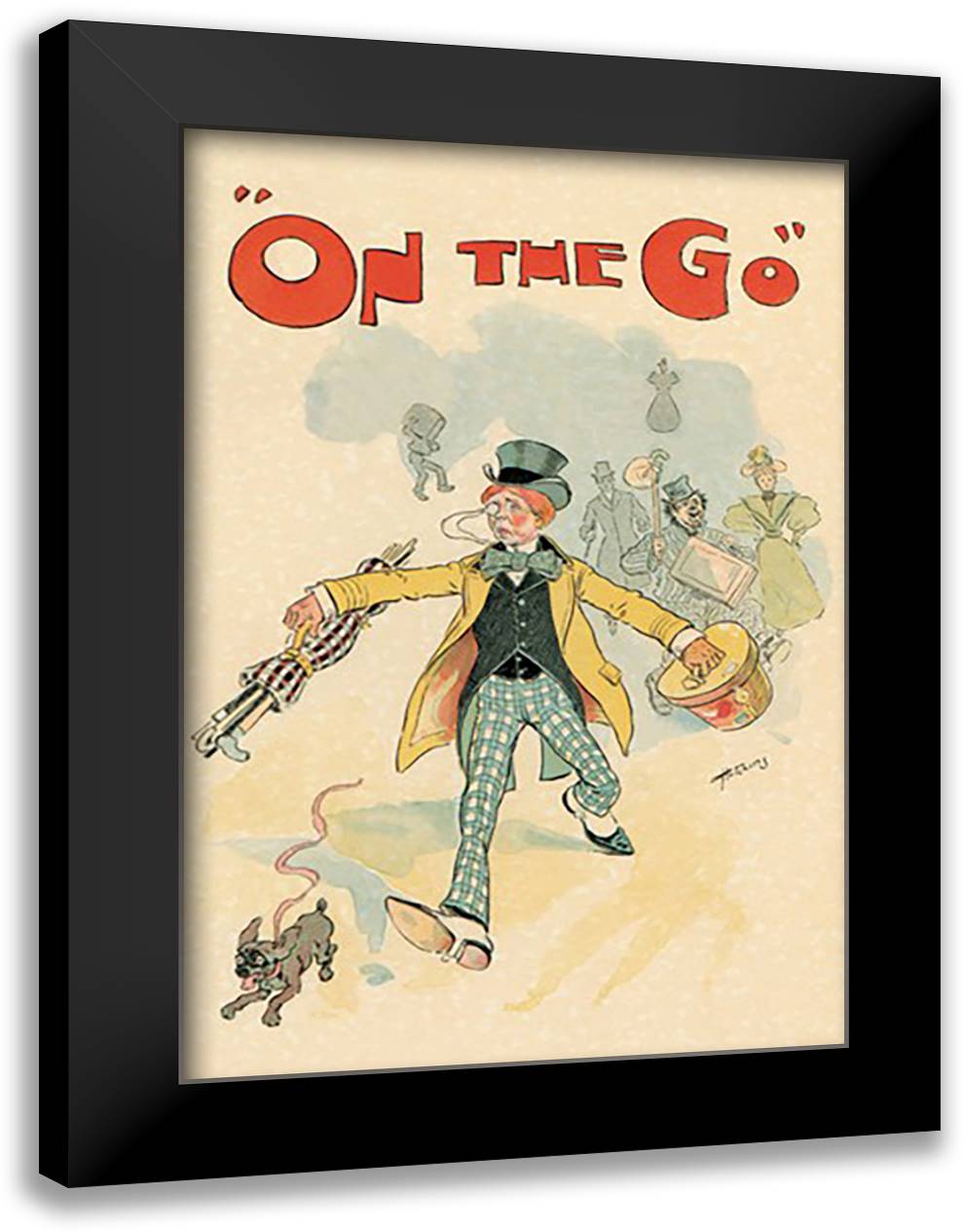 On the Go 16x22 Black Modern Wood Framed Art Print Poster
