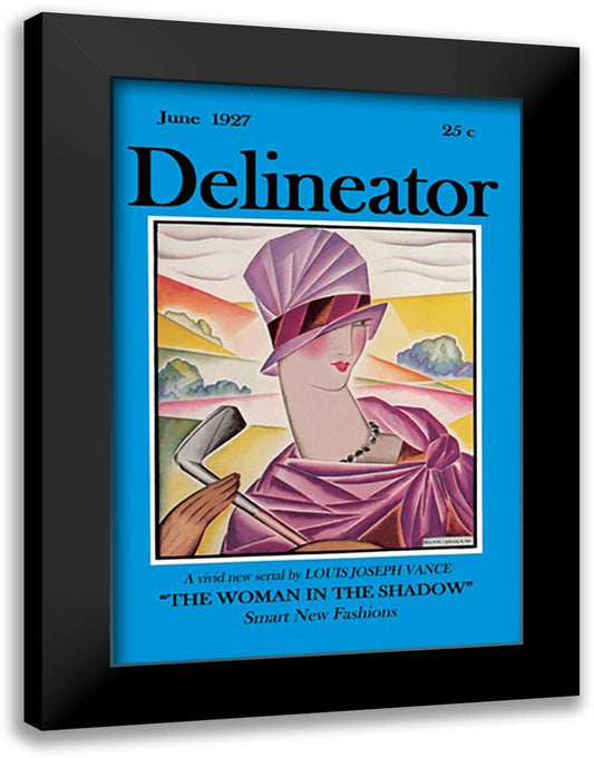 Delineator 16x22 Black Modern Wood Framed Art Print Poster