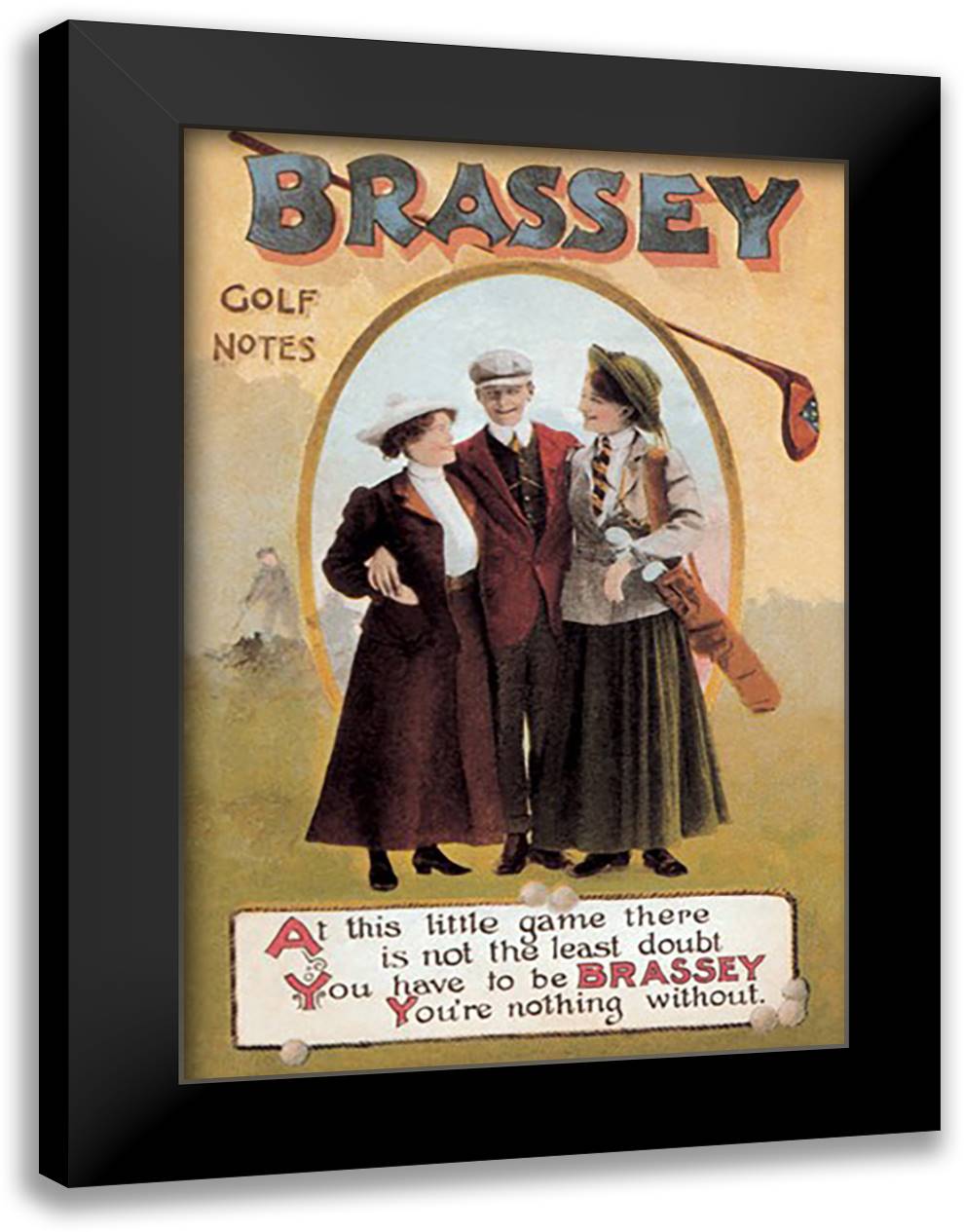 Brassey 16x22 Black Modern Wood Framed Art Print Poster