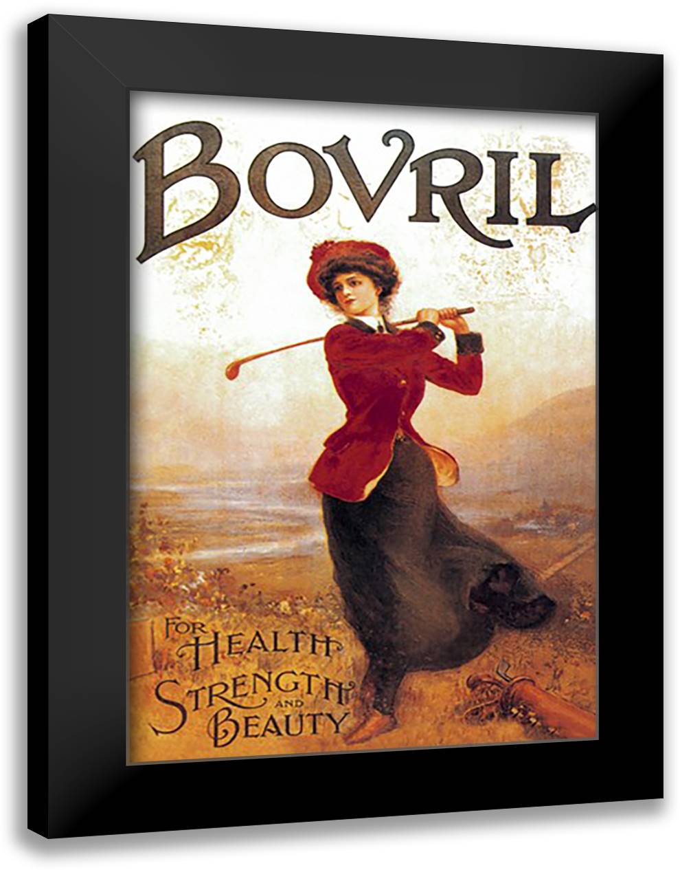 Bovril - For Health, Strength and Beauty 16x22 Black Modern Wood Framed Art Print Poster