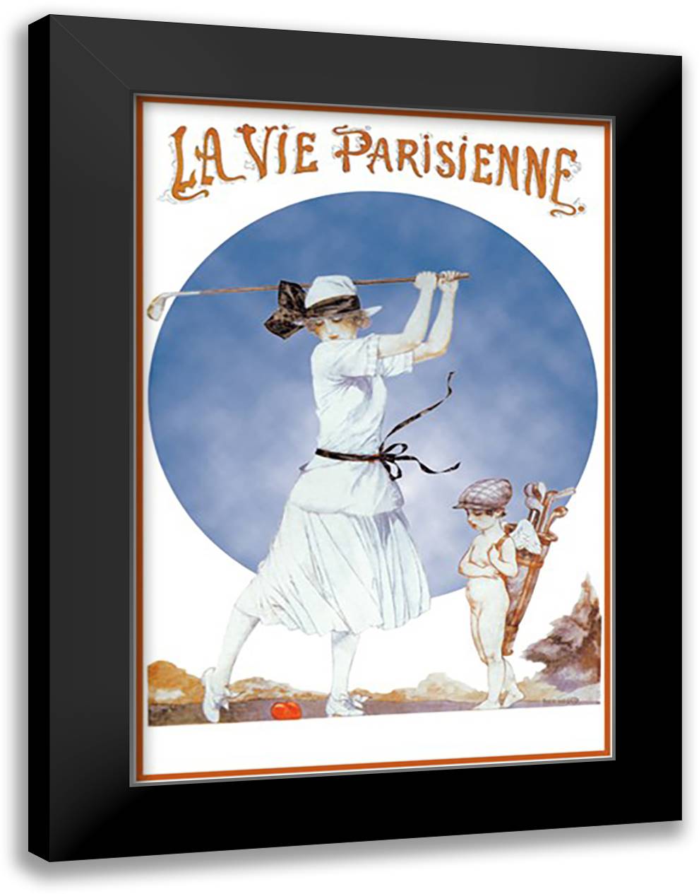 Vie Parisienne 16x22 Black Modern Wood Framed Art Print Poster