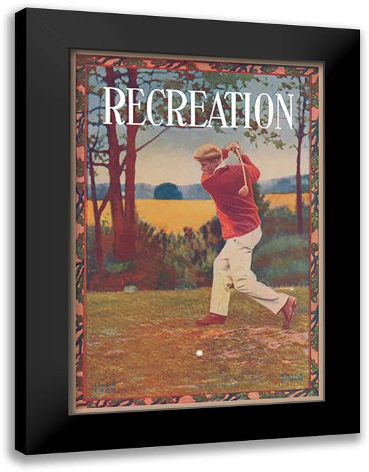 Recreation 16x22 Black Modern Wood Framed Art Print Poster