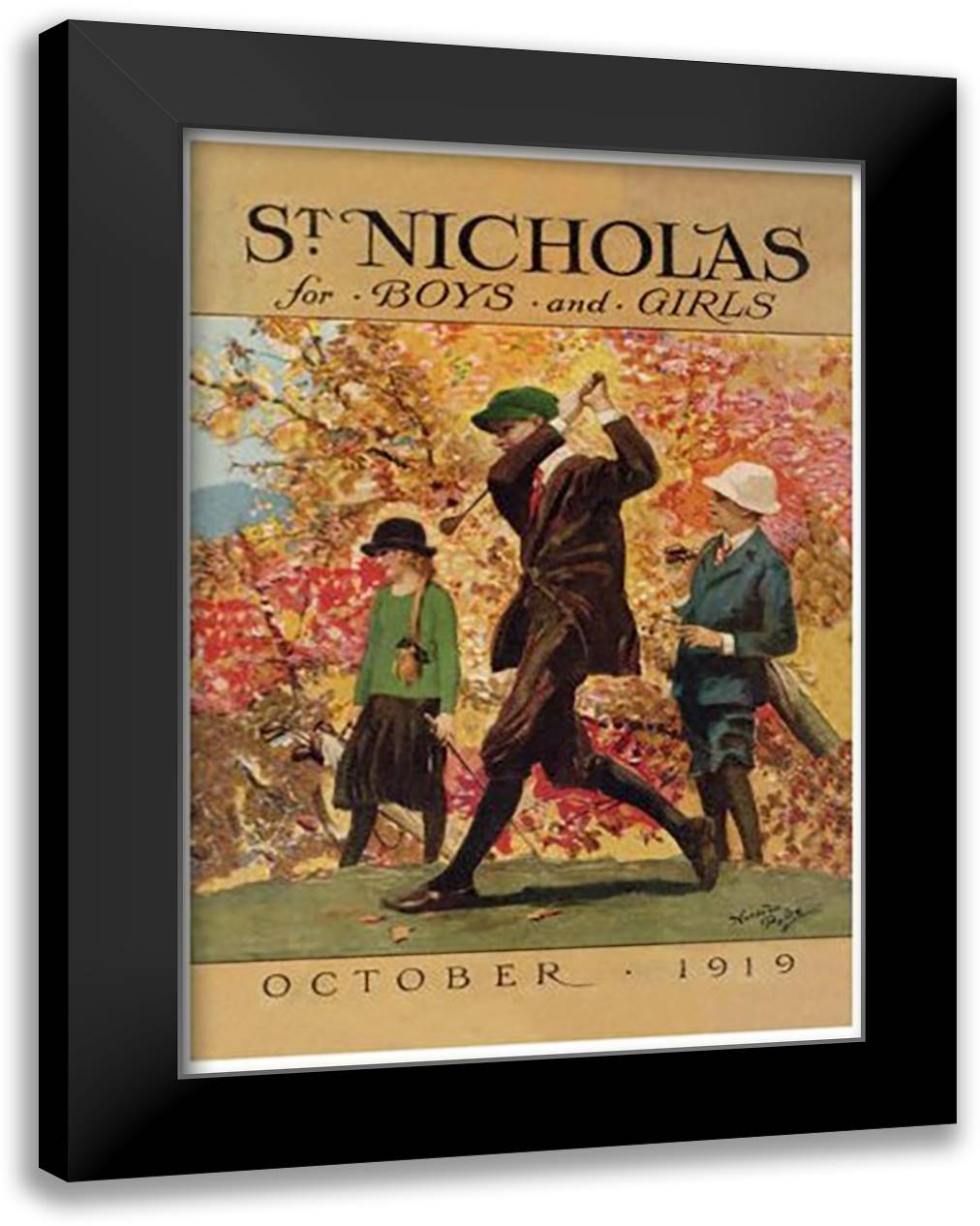 St. Nicholas for Boys and Girls 16x22 Black Modern Wood Framed Art Print Poster by Price, Garrett