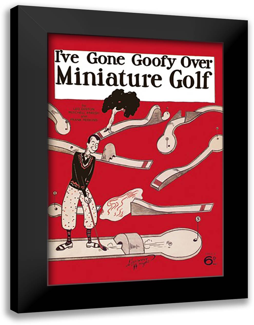 I've Gone Goofy over Minature Golf 16x22 Black Modern Wood Framed Art Print Poster by Stillfried, Von