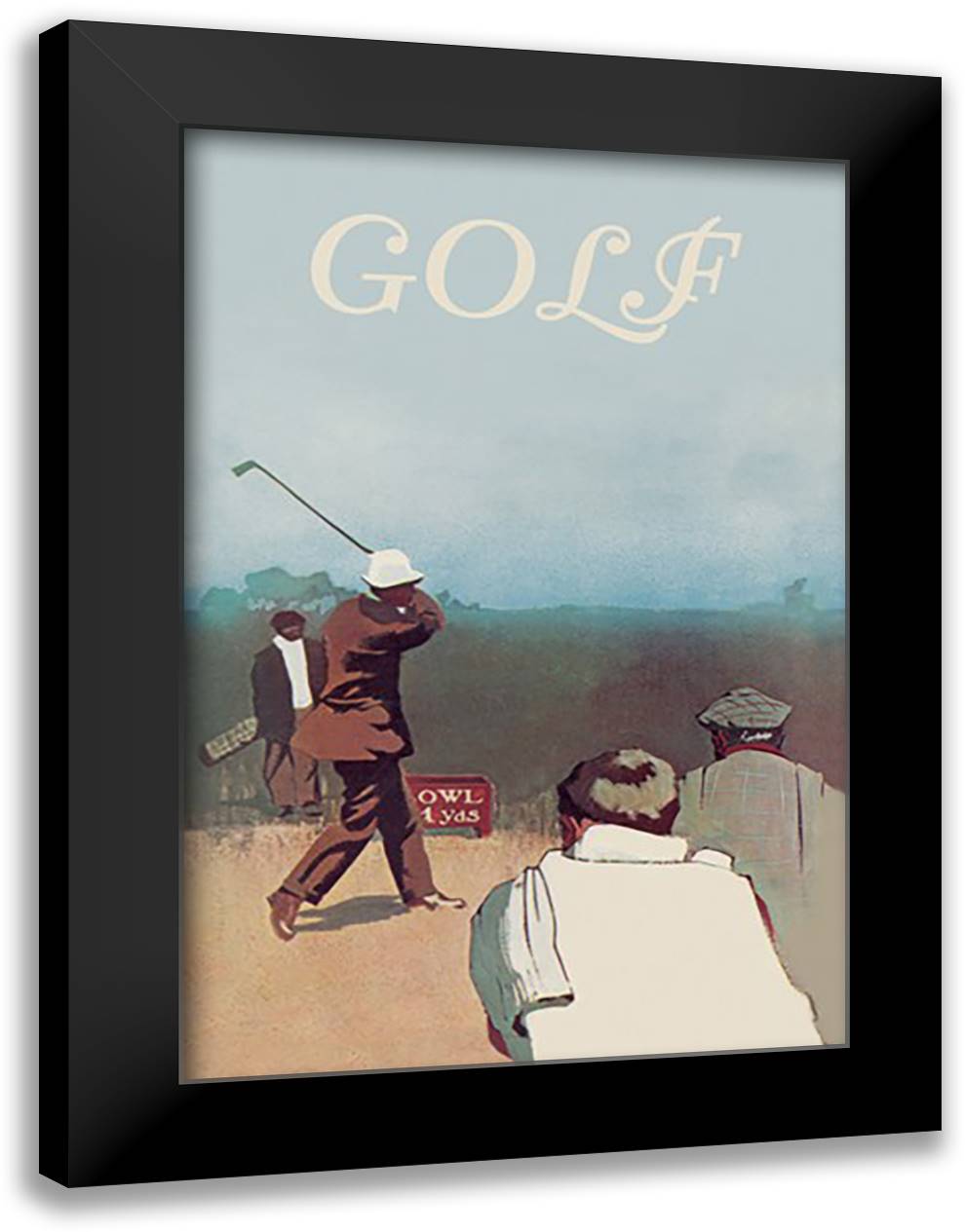 Long Drive 16x22 Black Modern Wood Framed Art Print Poster