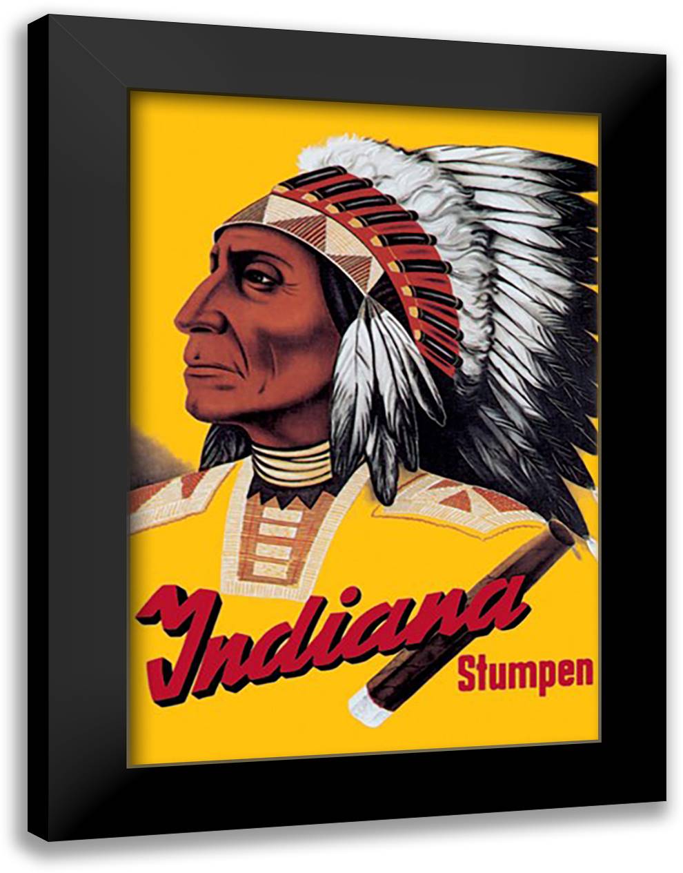 Indiana Stumpen Cigars 16x22 Black Modern Wood Framed Art Print Poster by Handschin, Johannes