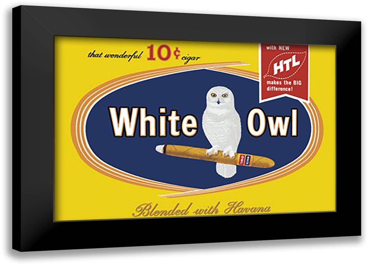 White Owl Cigars 22x16 Black Modern Wood Framed Art Print Poster