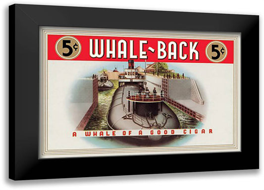 Whale-Back Cigars 22x16 Black Modern Wood Framed Art Print Poster