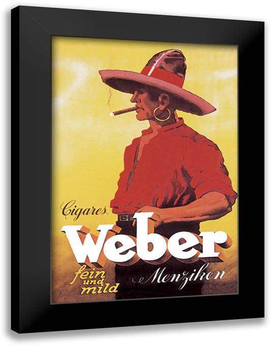 Weber Cigars 16x22 Black Modern Wood Framed Art Print Poster