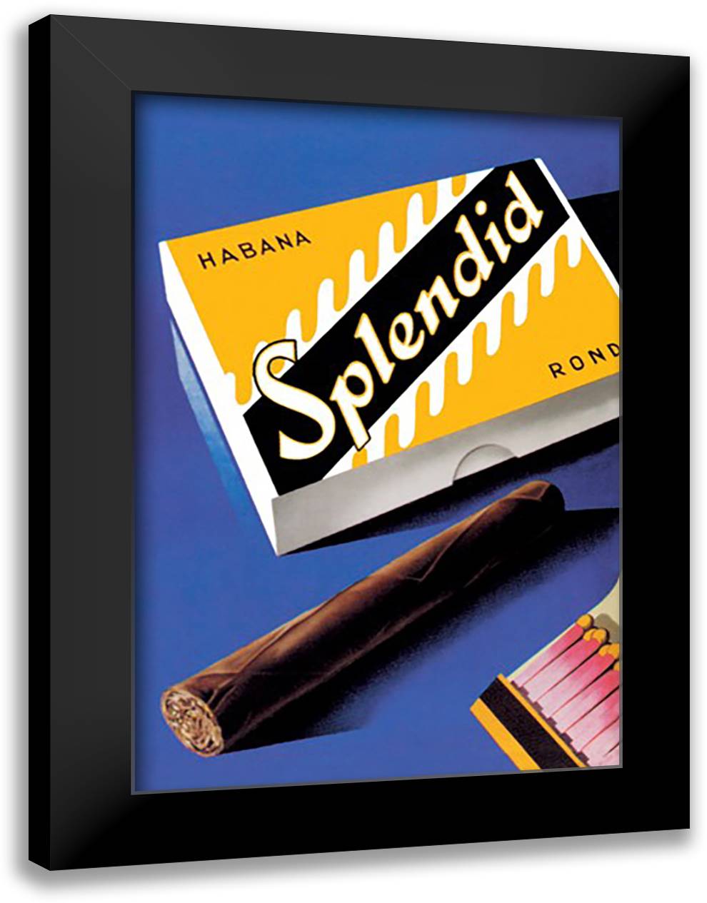 Splendid Habana Cigars 16x22 Black Modern Wood Framed Art Print Poster by Neukomm, Fred