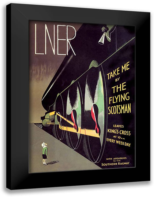 Take Me by The Flying Scotsman 16x22 Black Modern Wood Framed Art Print Poster