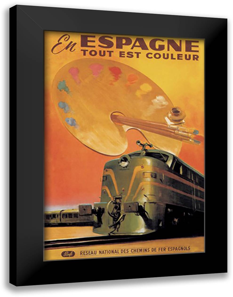In Spain - Tour of Colors 16x22 Black Modern Wood Framed Art Print Poster