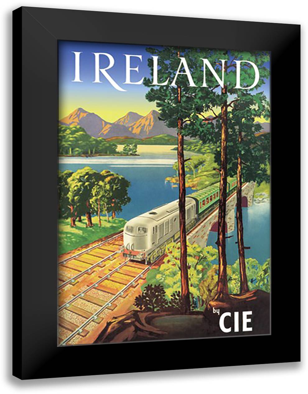 Ireland by CIE 16x22 Black Modern Wood Framed Art Print Poster
