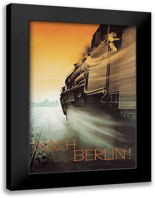 Berlin by Night 16x22 Black Modern Wood Framed Art Print Poster