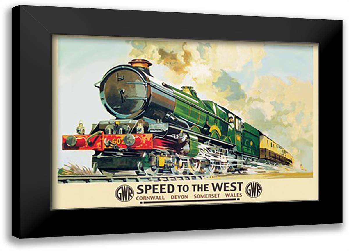 Speed to the West 22x16 Black Modern Wood Framed Art Print Poster