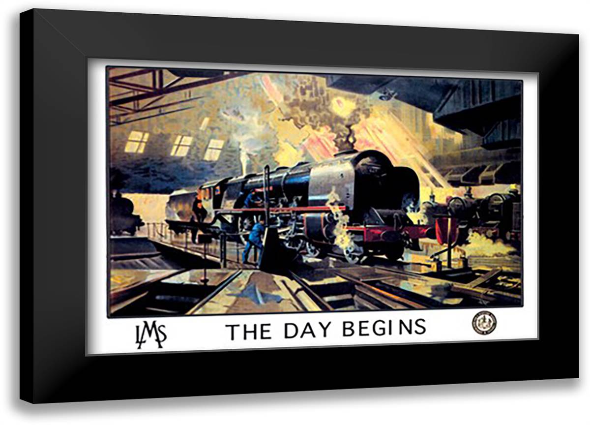 Day Begins - L.M.S. 22x16 Black Modern Wood Framed Art Print Poster