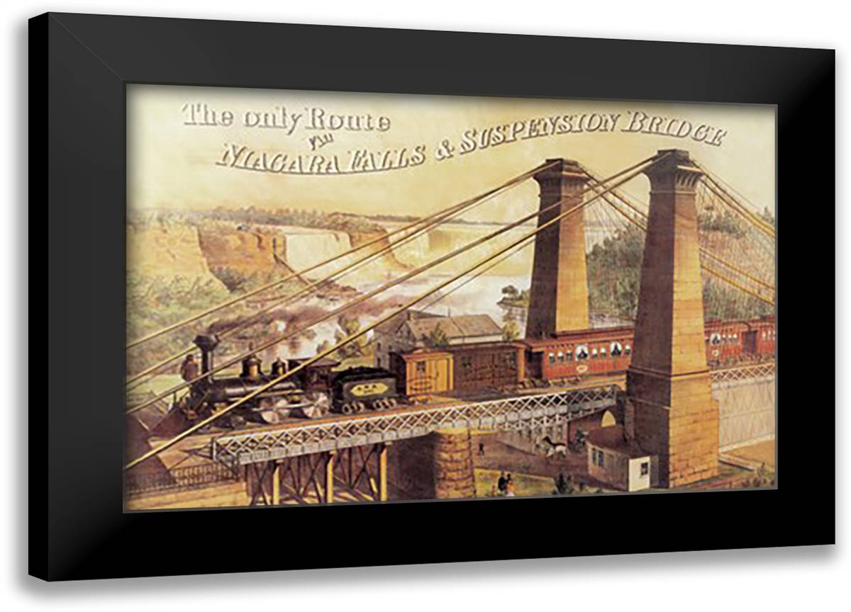 Only Route via Niagara Falls 22x16 Black Modern Wood Framed Art Print Poster