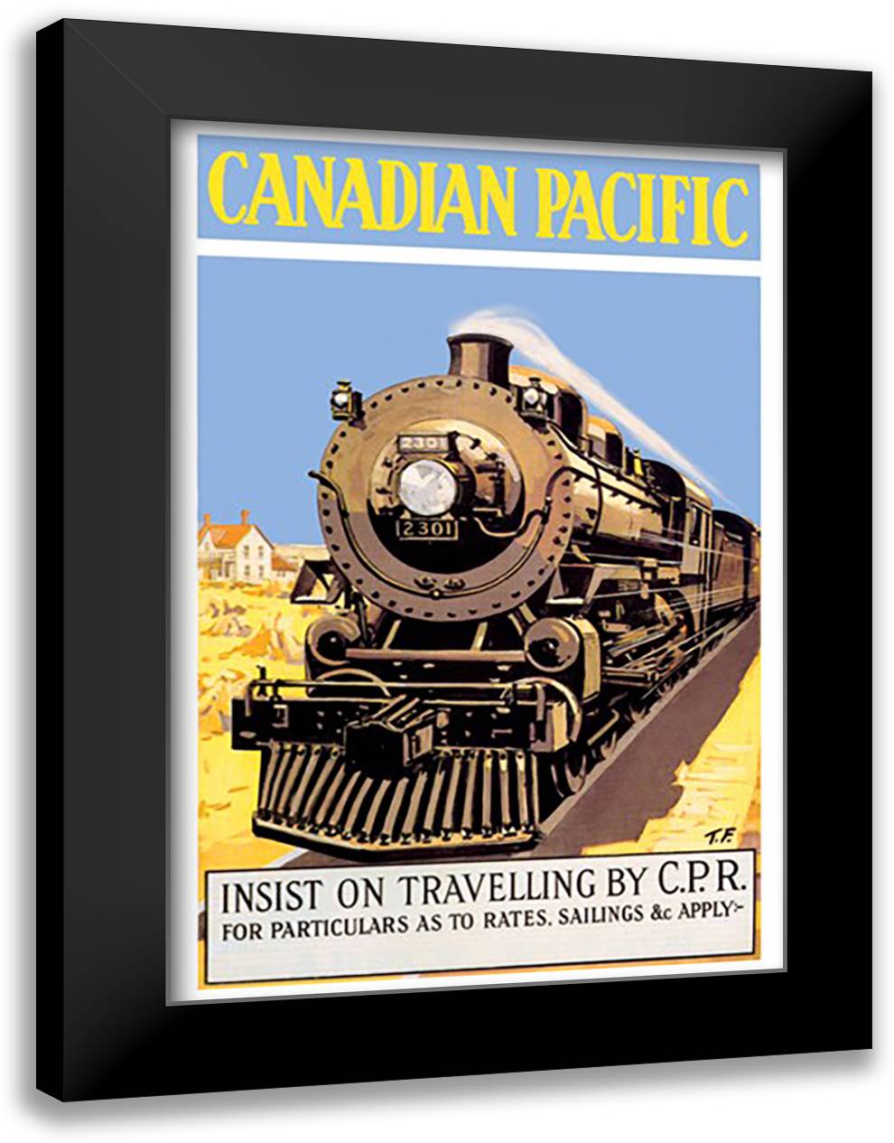 Canadian Pacific - Insist on Traveling by C.P.R. 16x22 Black Modern Wood Framed Art Print Poster