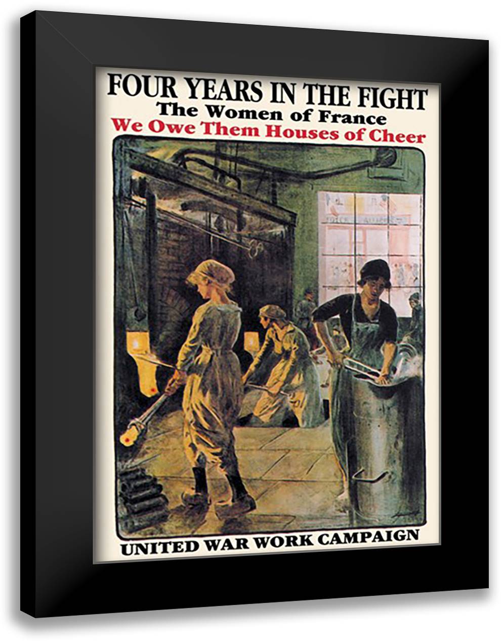 Four Years in the Fight: The Women of France 16x22 Black Modern Wood Framed Art Print Poster by Jonas, Teri