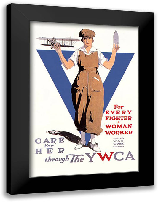 United War Work Campaign 16x22 Black Modern Wood Framed Art Print Poster by Treidler