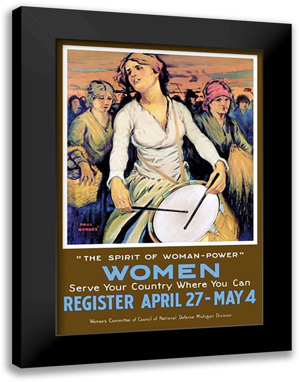 Spirit of Woman-Power 16x22 Black Modern Wood Framed Art Print Poster by Fragonard, Jean-Honore
