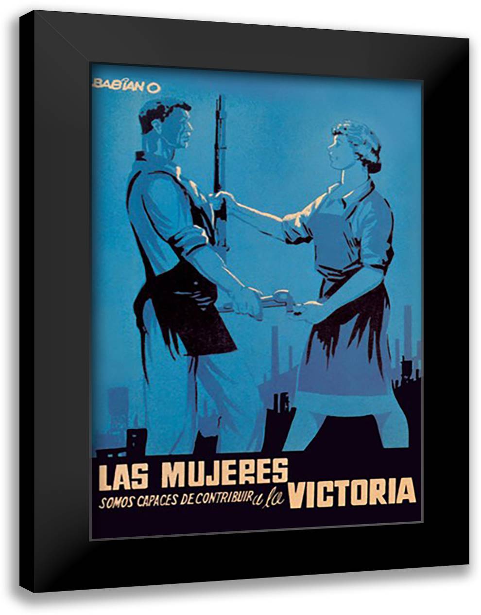 Mujeres Somos Capaces de Contribuir a la Victoria 16x22 Black Modern Wood Framed Art Print Poster by Babiano
