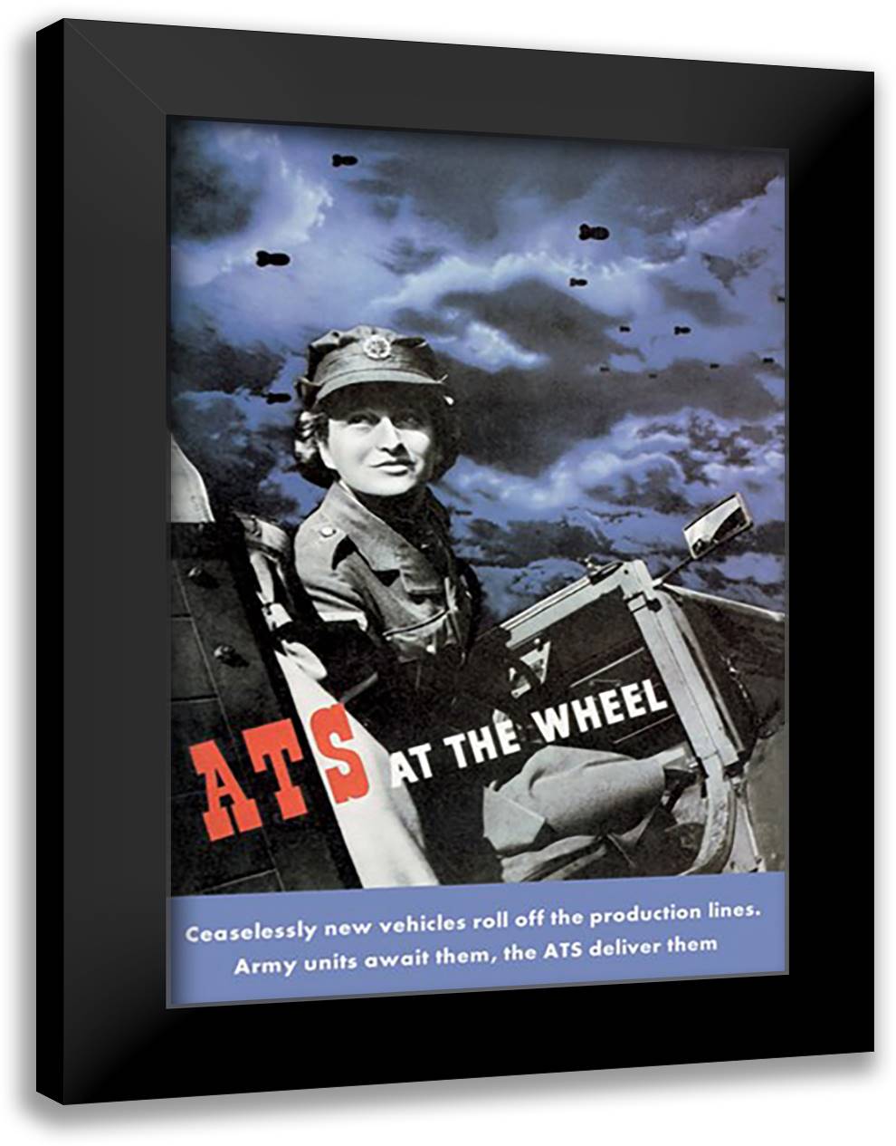 ATS at the Wheel 16x22 Black Modern Wood Framed Art Print Poster by Pick, Beverly