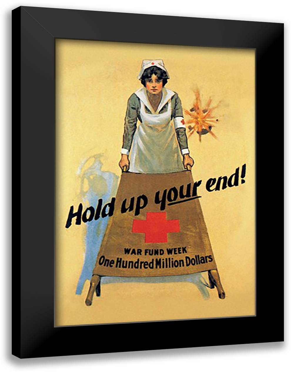 Hold Up Your End 16x22 Black Modern Wood Framed Art Print Poster by King, W.B.
