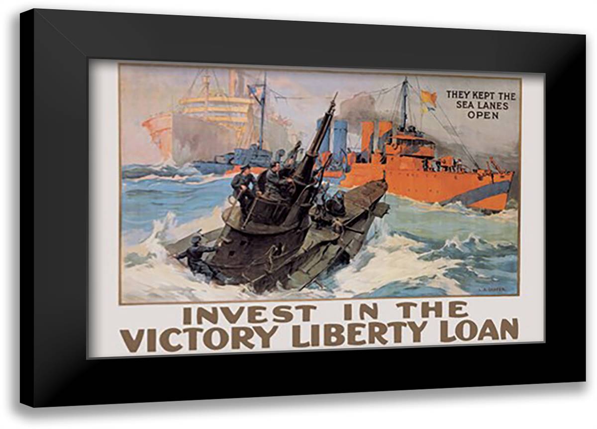 They Kept the Sea Lanes Open 22x16 Black Modern Wood Framed Art Print Poster by Shafer, Sarah