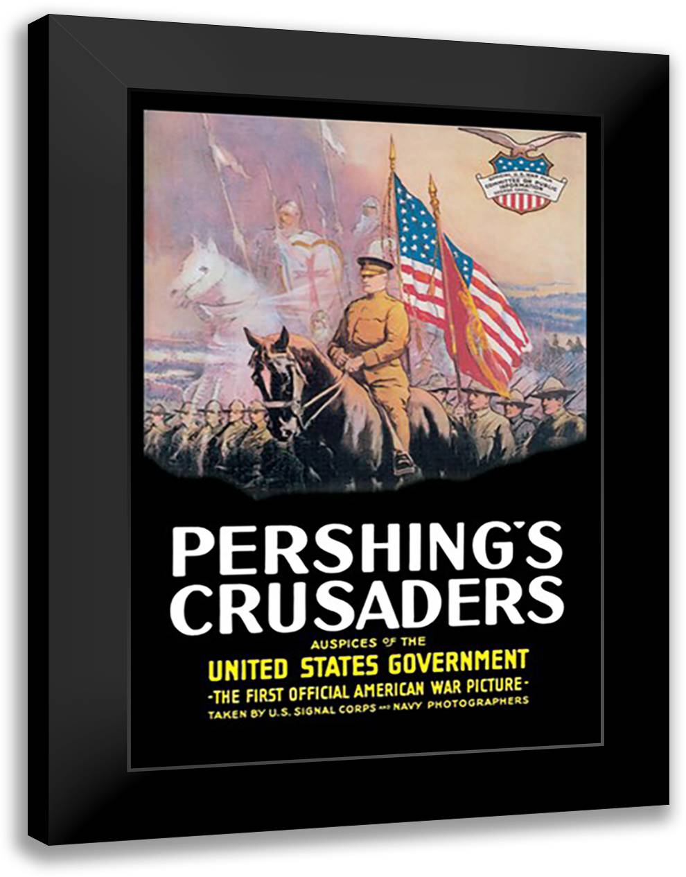 Pershing's Crusaders 16x22 Black Modern Wood Framed Art Print Poster