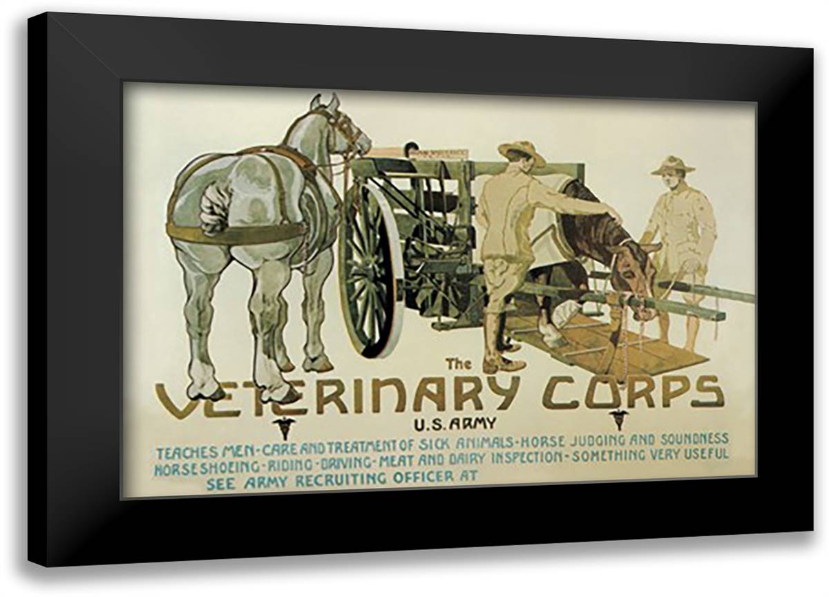 Veterinary Corps. U.S. Army 22x16 Black Modern Wood Framed Art Print Poster by Schreck