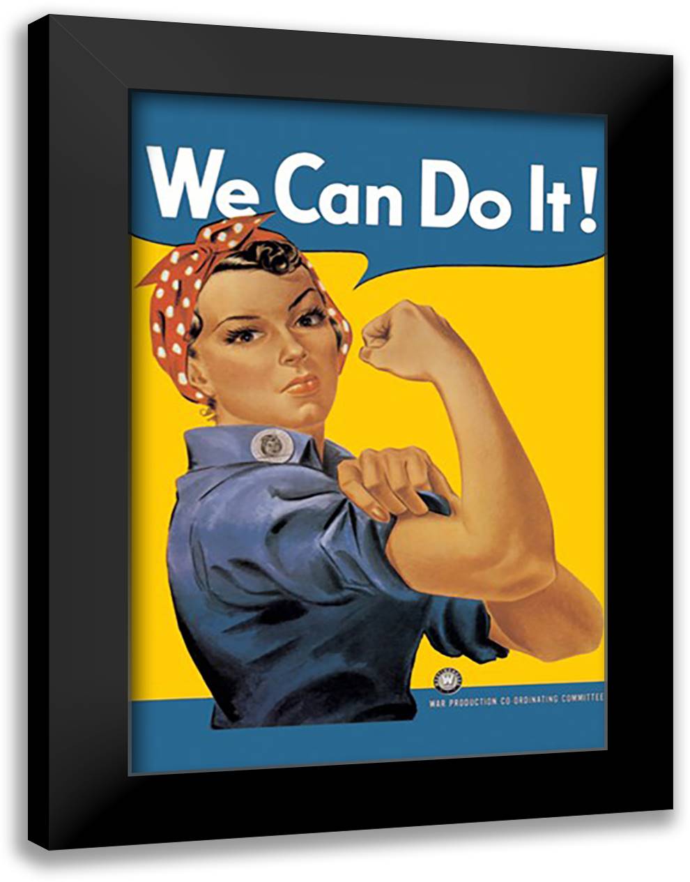 We Can Do It! 16x22 Black Modern Wood Framed Art Print Poster by Miller, J. Howard