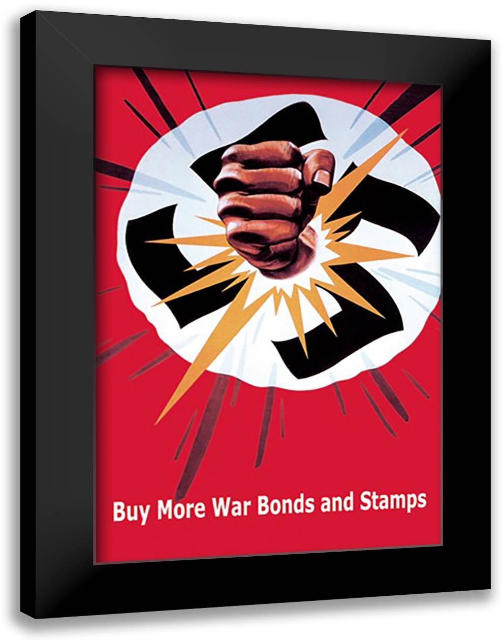 Buy More War Bonds and Stamps 16x22 Black Modern Wood Framed Art Print Poster