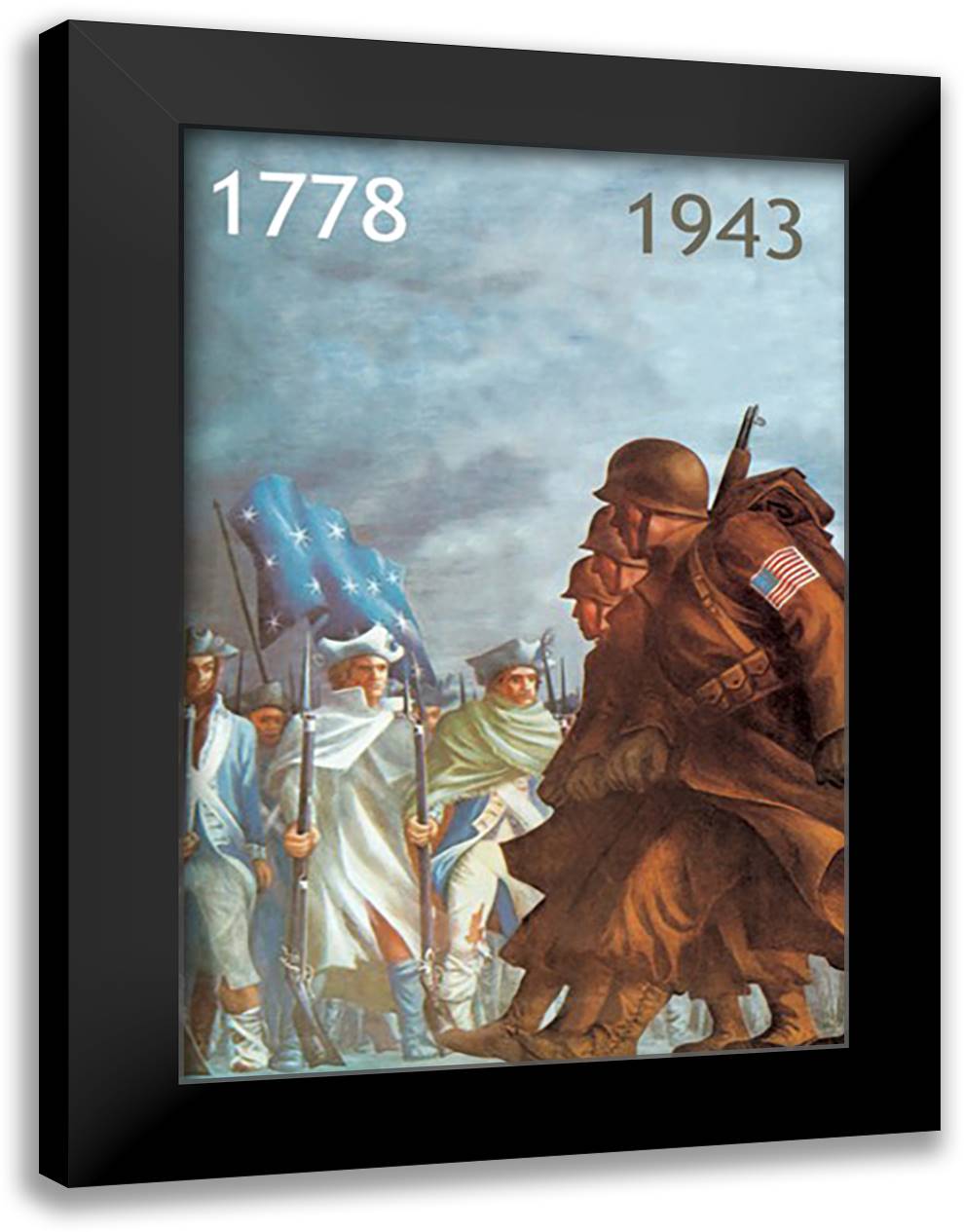 1778/1943 16x22 Black Modern Wood Framed Art Print Poster