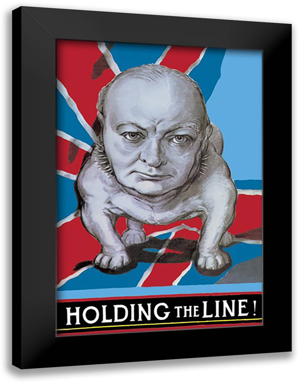 Holding the Line! 16x22 Black Modern Wood Framed Art Print Poster by Guigon, Henri