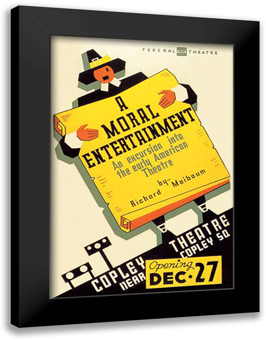 Moral Entertainment: Early American Theater 16x22 Black Modern Wood Framed Art Print Poster by WPA