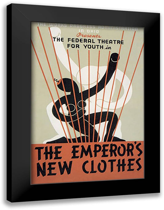 Emporer's New Clothes: Federal Theater for Youth 16x22 Black Modern Wood Framed Art Print Poster by WPA