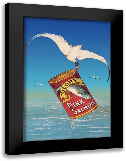 Glory Pink Salmon 16x22 Black Modern Wood Framed Art Print Poster