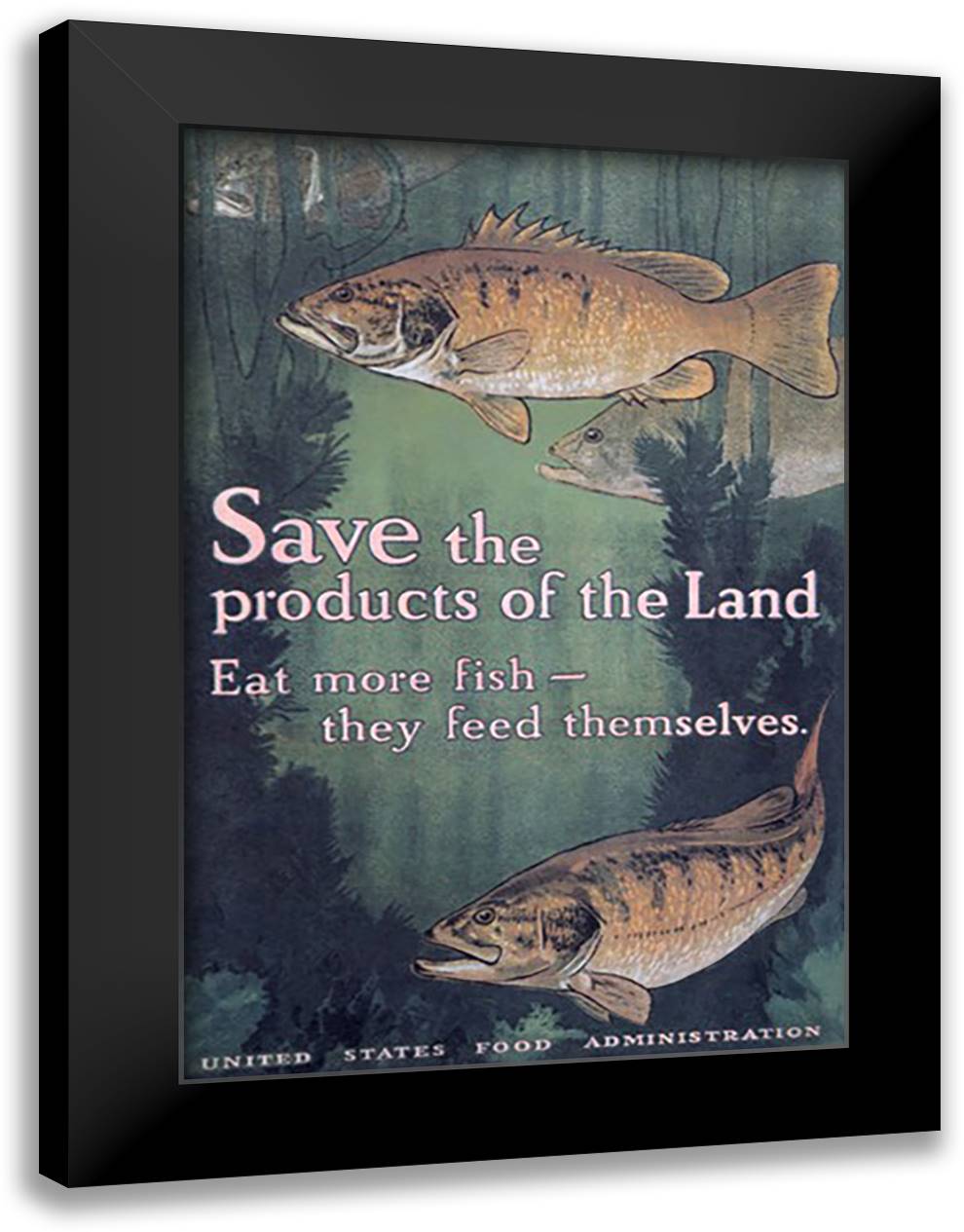 United States Food Administration Advisory: Save the Products of the Land 16x22 Black Modern Wood Framed Art Print Poster by Bull, Charles Livingston
