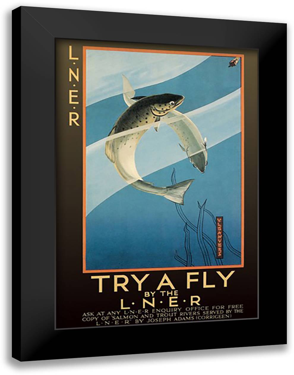 Try a Fly 16x22 Black Modern Wood Framed Art Print Poster by Danvers, V.
