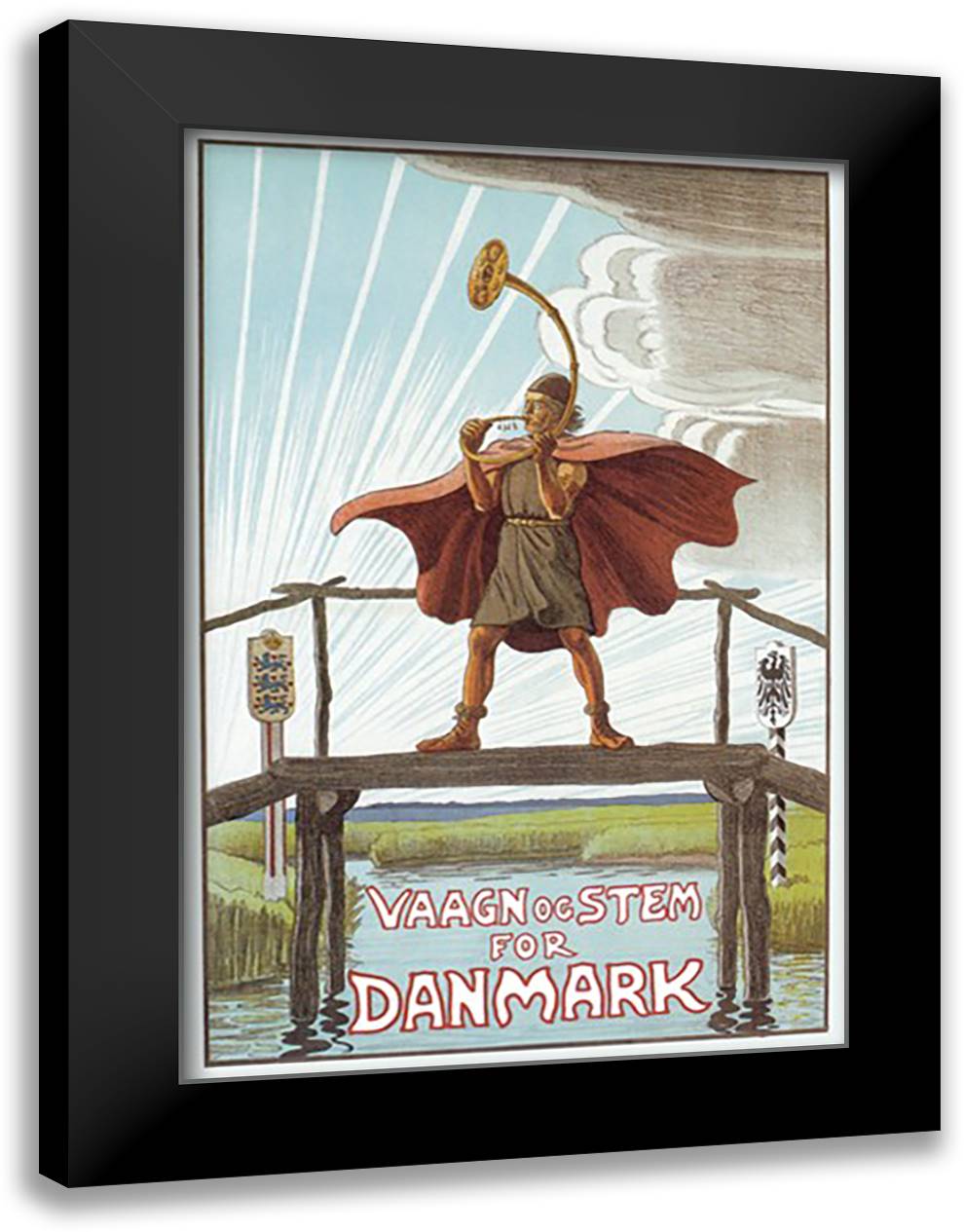 Vaagnocstem for Denmark 16x22 Black Modern Wood Framed Art Print Poster by Christiansen, Rasmus